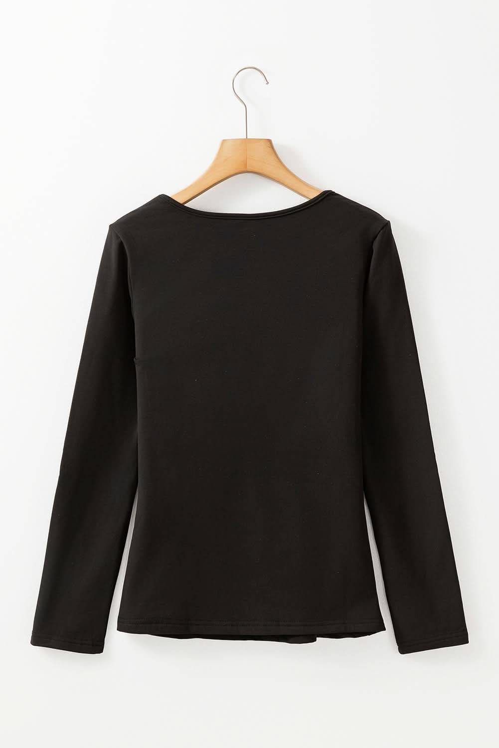 Chic black scoop neck thermal top - Love Salve